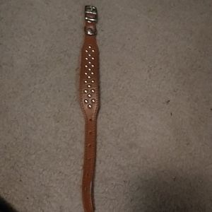 5/$20 29inch Brown Leather Cat/Dog Collar With Silver Studs